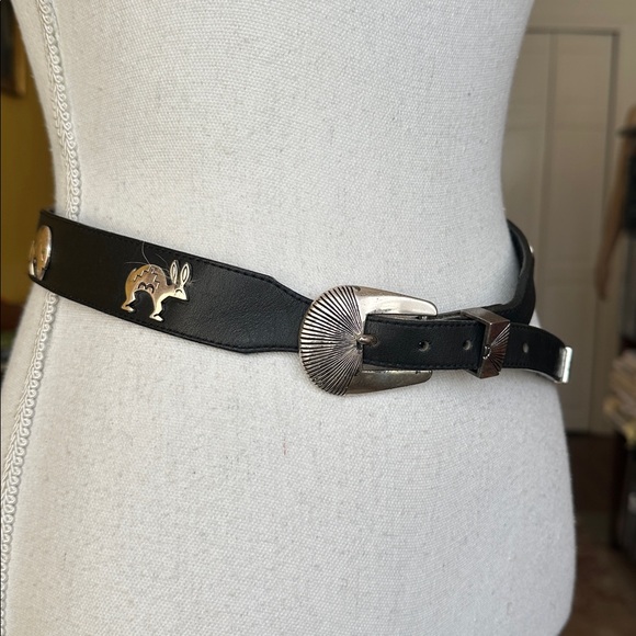 Silver Creek Black Leather Western Belt with Desert Animals 90’s Vintage Size 30 - Picture 14 of 16